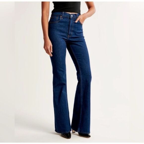 Abercrombie The Vintage Flare High Rise Jeans, Size 00/ 24 - Picture 1 of 9